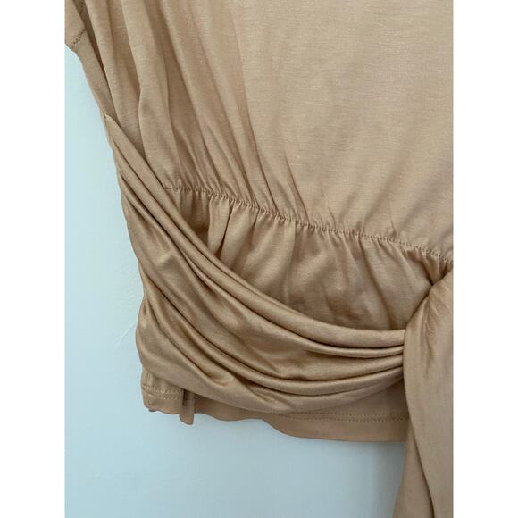 Anthropologie Drape Wrap Tank Top Nude Brown Tan Sleeveless EUC XS Assymetric - Picture 6 of 10